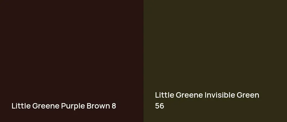 Little Greene Purple Brown 8 vs Little Greene Invisible Green 56