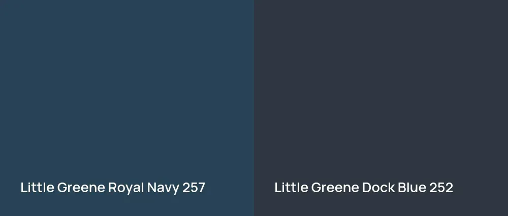 Little Greene Royal Navy 257 vs Little Greene Dock Blue 252