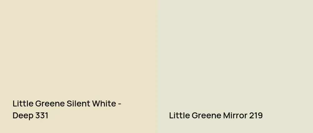 Little Greene Silent White - Deep 331 vs Little Greene Mirror 219
