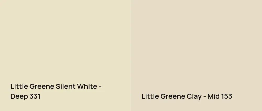 Little Greene Silent White - Deep 331 vs Little Greene Clay - Mid 153