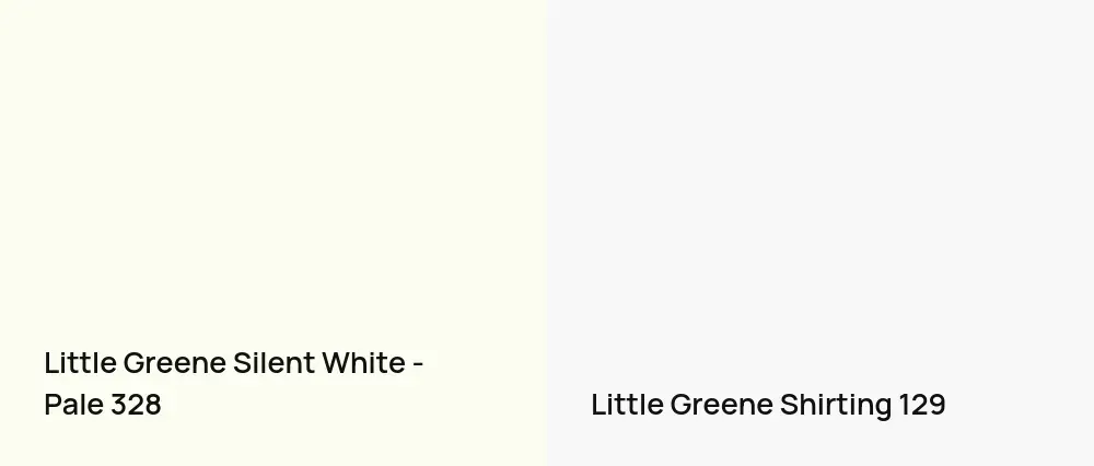 Little Greene Silent White - Pale 328 vs Little Greene Shirting 129