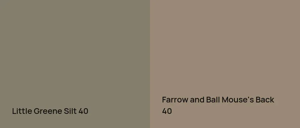 Little Greene Silt 40 vs Farrow and Ball Mouse's Back 40
