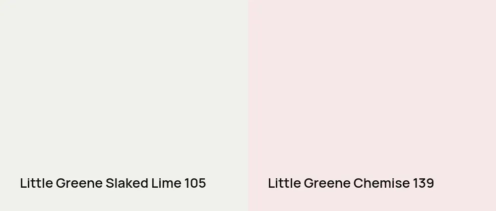 Little Greene Slaked Lime 105 vs Little Greene Chemise 139