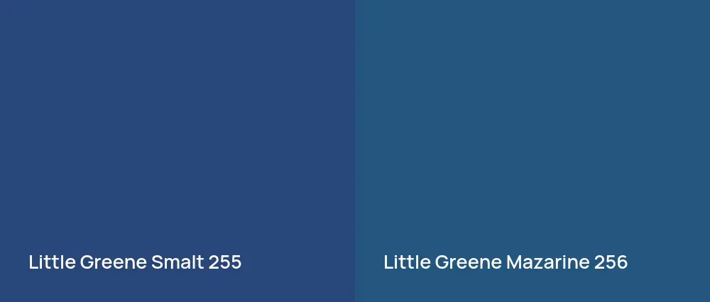 Little Greene Smalt 255 vs Little Greene Mazarine 256