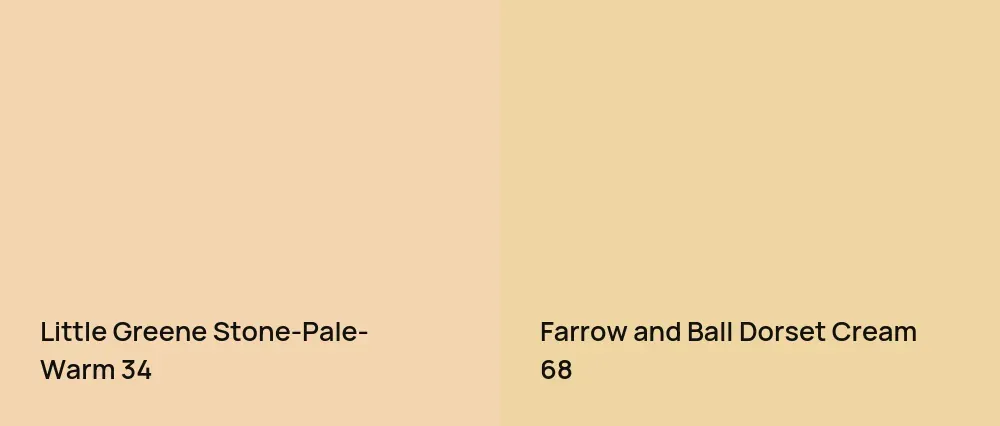 Little Greene Stone-Pale-Warm 34 vs Farrow and Ball Dorset Cream 68