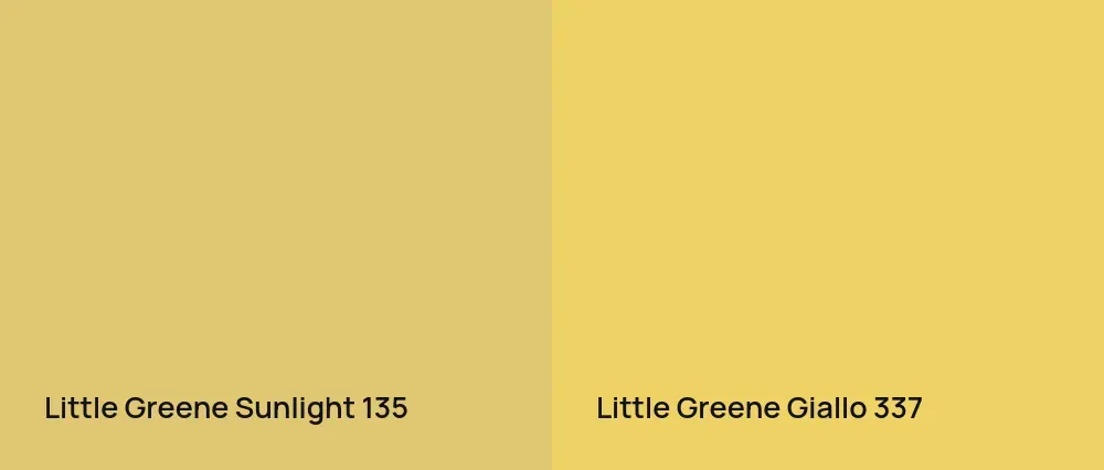Little Greene Sunlight 135 vs Little Greene Giallo 337