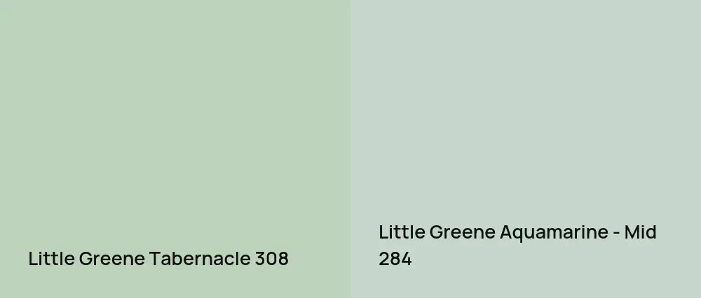 Little Greene Tabernacle 308 vs Little Greene Aquamarine - Mid 284