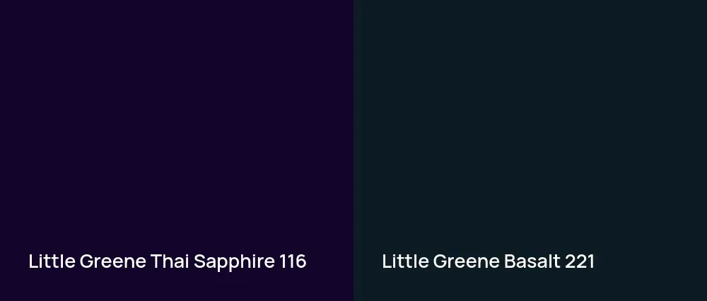 Little Greene Thai Sapphire 116 vs Little Greene Basalt 221