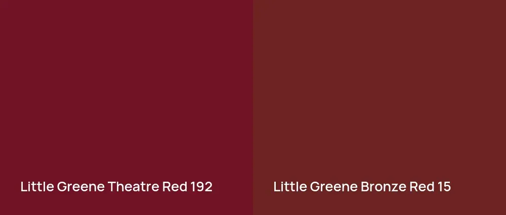 Little Greene Theatre Red 192 vs Little Greene Bronze Red 15