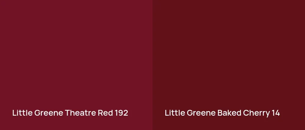 Little Greene Theatre Red 192 vs Little Greene Baked Cherry 14