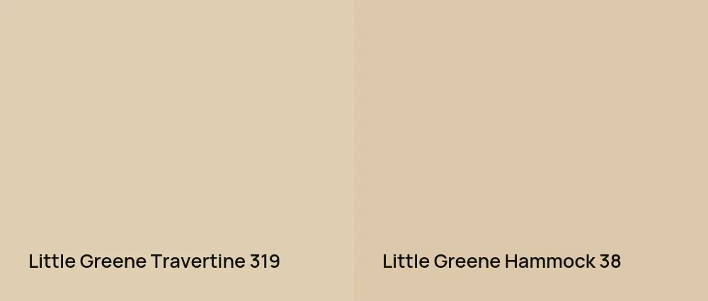 Little Greene Travertine 319 vs Little Greene Hammock 38