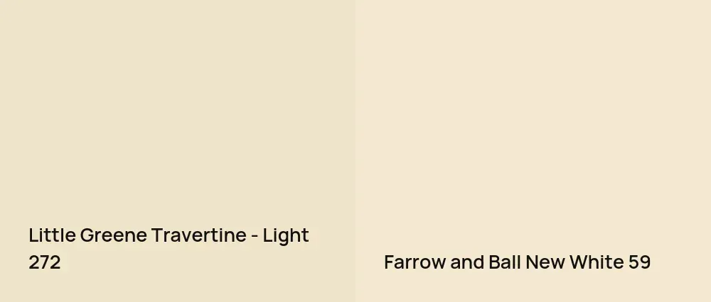 Little Greene Travertine - Light 272 vs Farrow and Ball New White 59