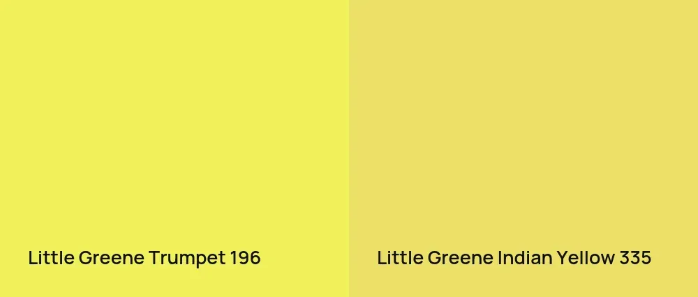 Little Greene Trumpet 196 vs Little Greene Indian Yellow 335