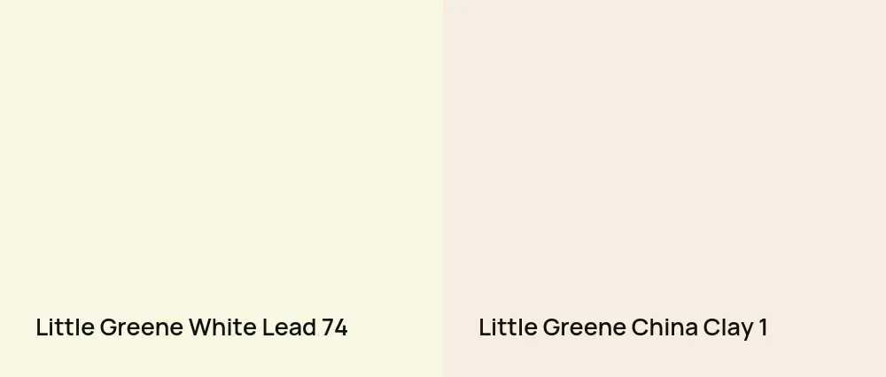 Little Greene White Lead 74 vs Little Greene China Clay  1