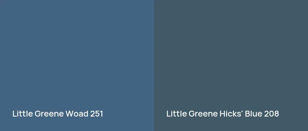 Little Greene Woad 251 vs Little Greene Hicks' Blue 208