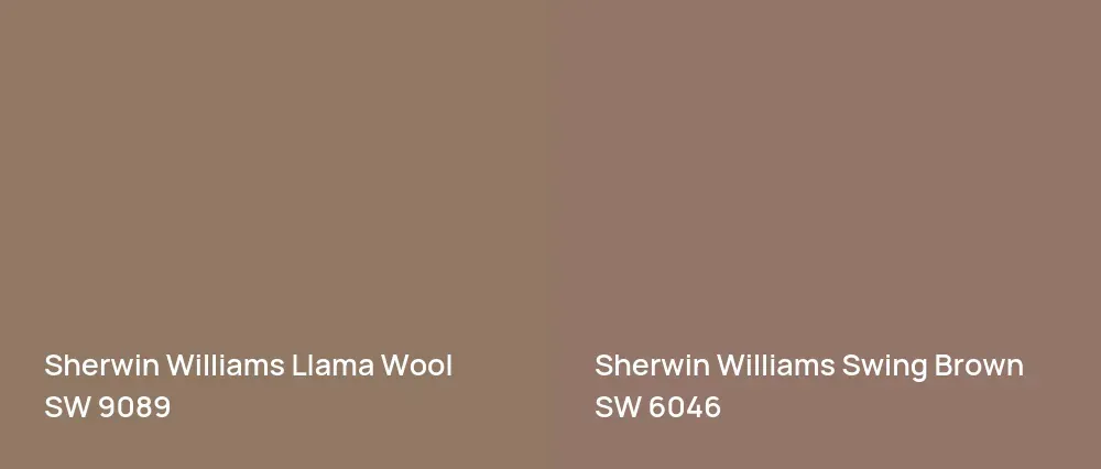 Sherwin Williams Llama Wool SW 9089 vs Sherwin Williams Swing Brown SW 6046