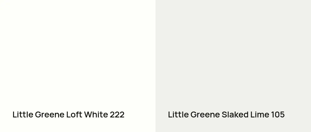 Little Greene Loft White 222 vs Little Greene Slaked Lime 105