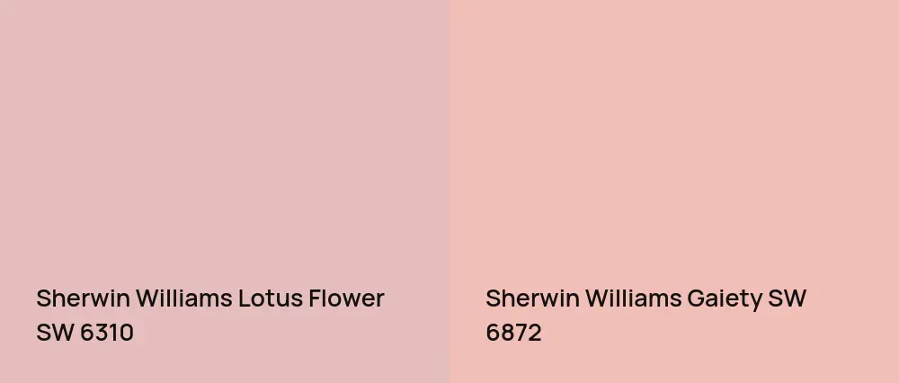 Sherwin Williams Lotus Flower SW 6310 vs Sherwin Williams Gaiety SW 6872