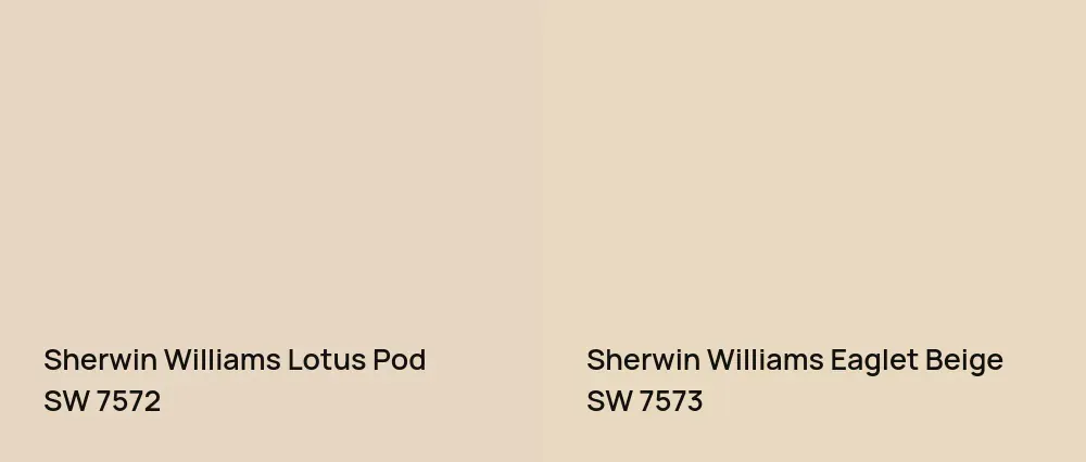 Sherwin Williams Lotus Pod SW 7572 vs Sherwin Williams Eaglet Beige SW 7573
