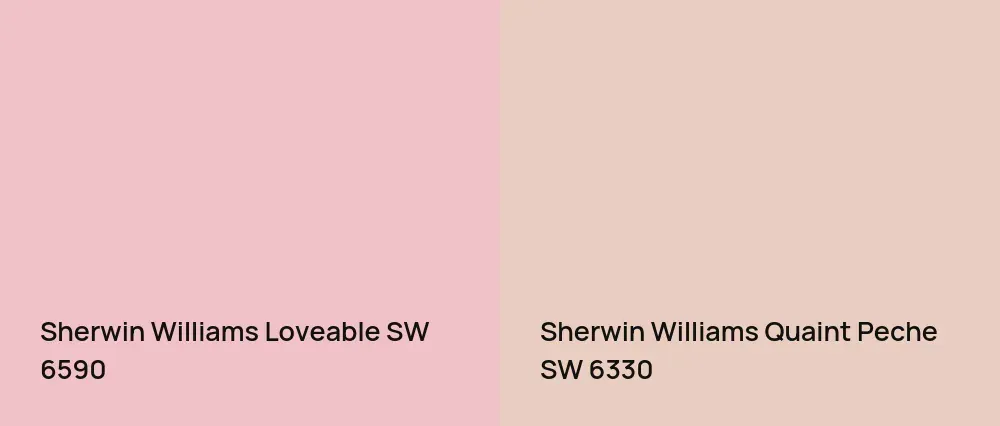 Sherwin Williams Loveable SW 6590 vs Sherwin Williams Quaint Peche SW 6330