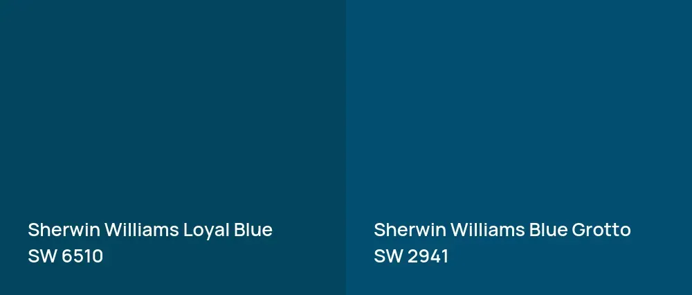 Sherwin Williams Loyal Blue SW 6510 vs Sherwin Williams Blue Grotto SW 2941