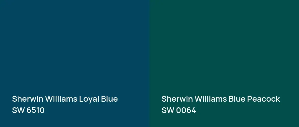 Sherwin Williams Loyal Blue SW 6510 vs Sherwin Williams Blue Peacock SW 0064