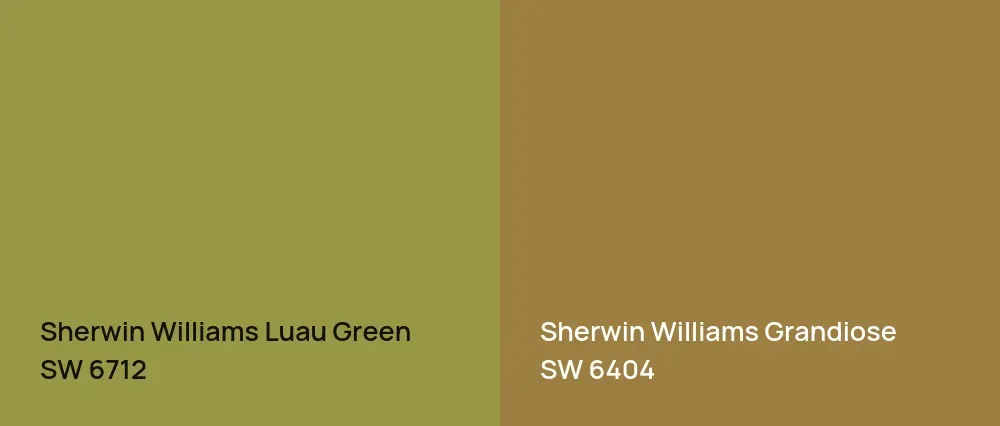 Sherwin Williams Luau Green SW 6712 vs Sherwin Williams Grandiose SW 6404