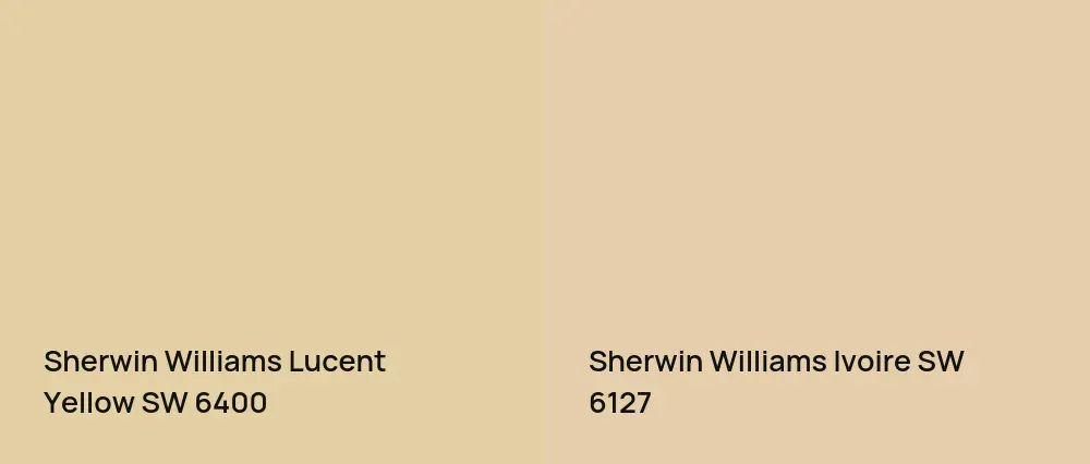 Sherwin Williams Lucent Yellow SW 6400 vs Sherwin Williams Ivoire SW 6127