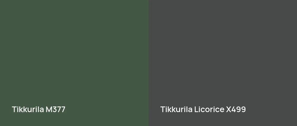 Tikkurila  M377 vs Tikkurila Licorice X499