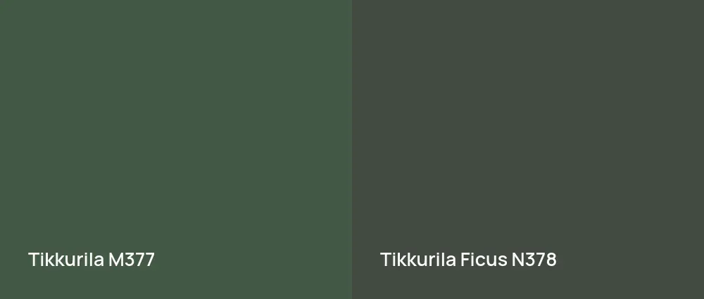 Tikkurila  M377 vs Tikkurila Ficus N378