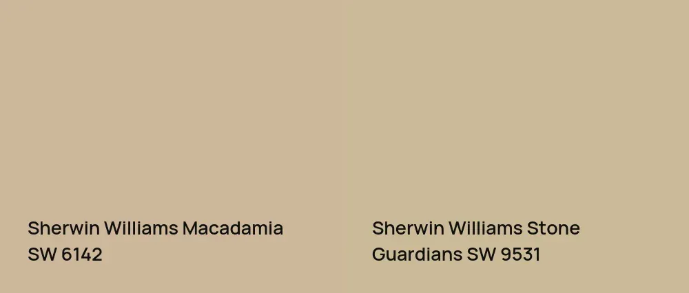 Sherwin Williams Macadamia SW 6142 vs Sherwin Williams Stone Guardians SW 9531