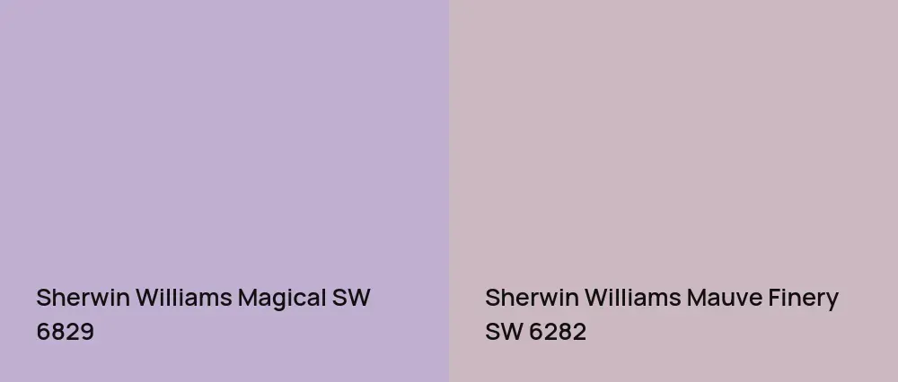 Sherwin Williams Magical SW 6829 vs Sherwin Williams Mauve Finery SW 6282