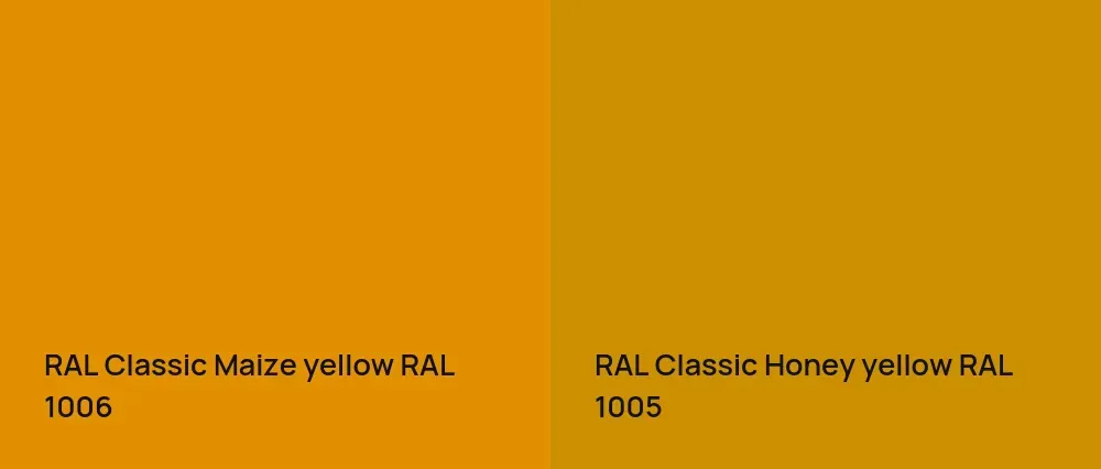 RAL Classic  Maize yellow RAL 1006 vs RAL Classic  Honey yellow RAL 1005