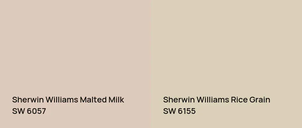 Sherwin Williams Malted Milk SW 6057 vs Sherwin Williams Rice Grain SW 6155