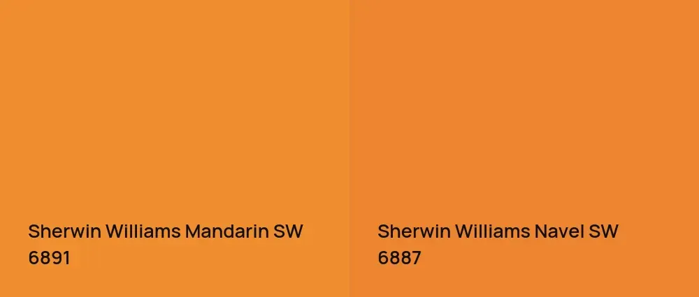 Sherwin Williams Mandarin SW 6891 vs Sherwin Williams Navel SW 6887