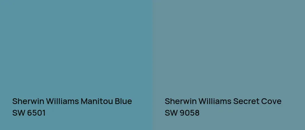 Sherwin Williams Manitou Blue SW 6501 vs Sherwin Williams Secret Cove SW 9058