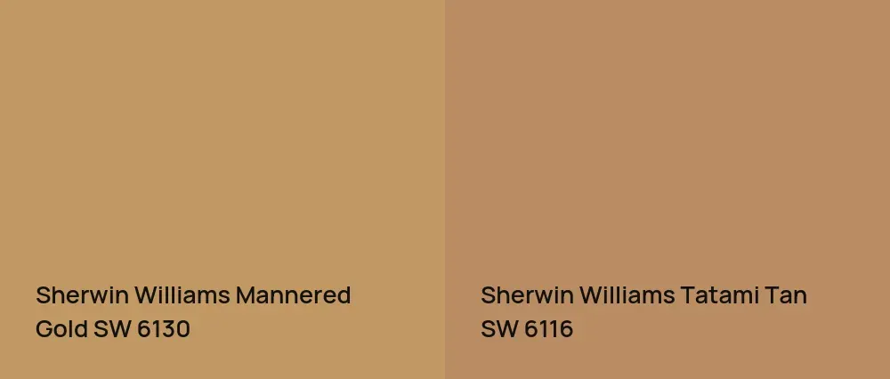 Sherwin Williams Mannered Gold SW 6130 vs Sherwin Williams Tatami Tan SW 6116