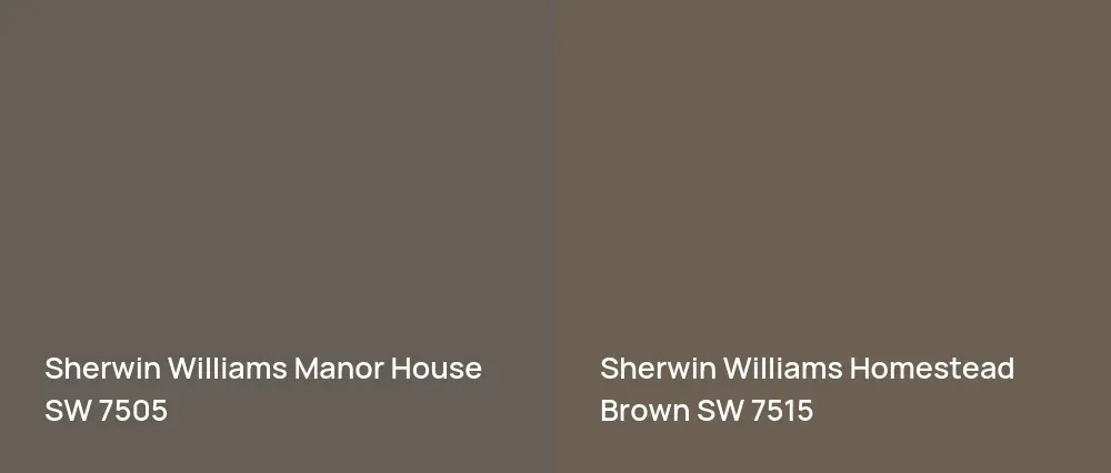 Sherwin Williams Manor House SW 7505 vs Sherwin Williams Homestead Brown SW 7515
