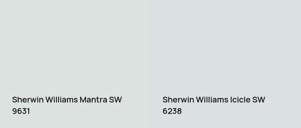 Sherwin Williams Mantra SW 9631 vs Sherwin Williams Icicle SW 6238