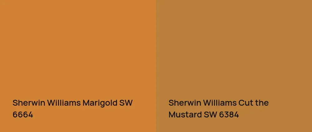 Sherwin Williams Marigold SW 6664 vs Sherwin Williams Cut the Mustard SW 6384