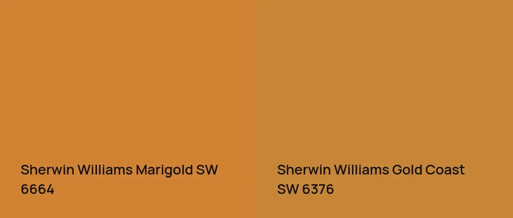 Sherwin Williams Marigold SW 6664 vs Sherwin Williams Gold Coast SW 6376