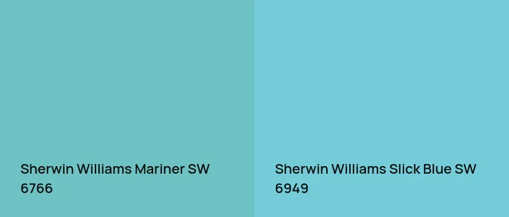 Sherwin Williams Mariner SW 6766 vs Sherwin Williams Slick Blue SW 6949