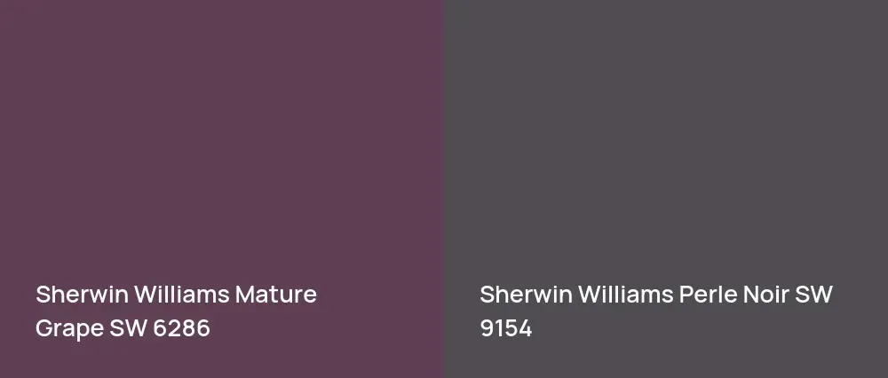 Sherwin Williams Mature Grape SW 6286 vs Sherwin Williams Perle Noir SW 9154