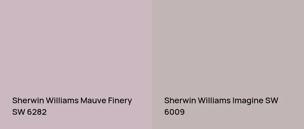 Sherwin Williams Mauve Finery SW 6282 vs Sherwin Williams Imagine SW 6009