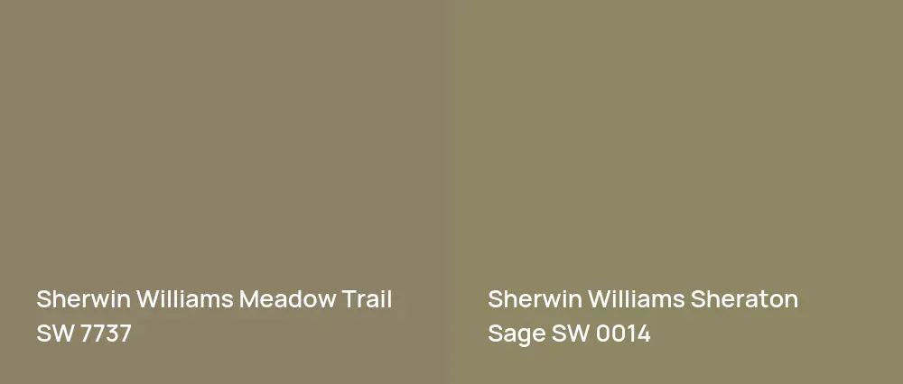 Sherwin Williams Meadow Trail SW 7737 vs Sherwin Williams Sheraton Sage SW 0014