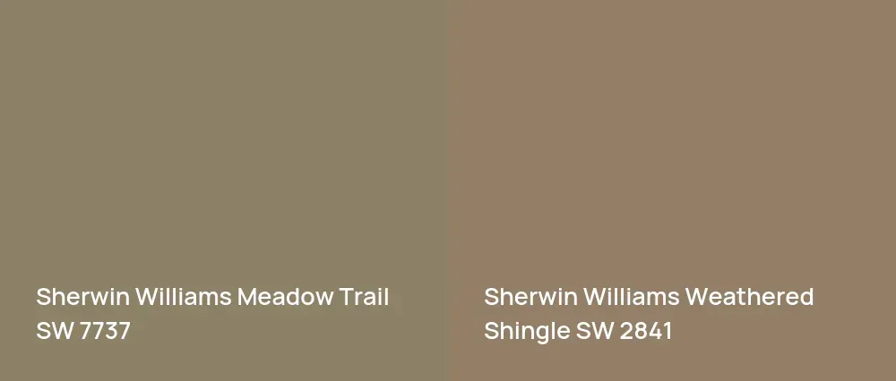 Sherwin Williams Meadow Trail SW 7737 vs Sherwin Williams Weathered Shingle SW 2841
