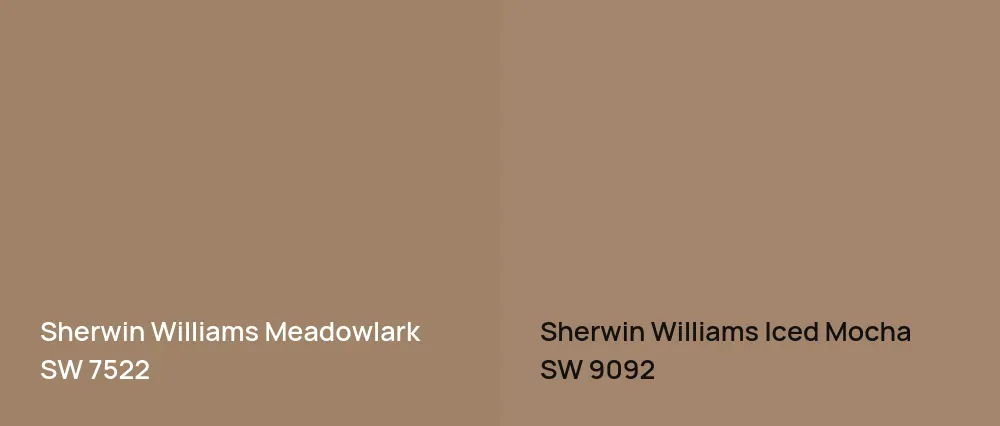 Sherwin Williams Meadowlark SW 7522 vs Sherwin Williams Iced Mocha SW 9092