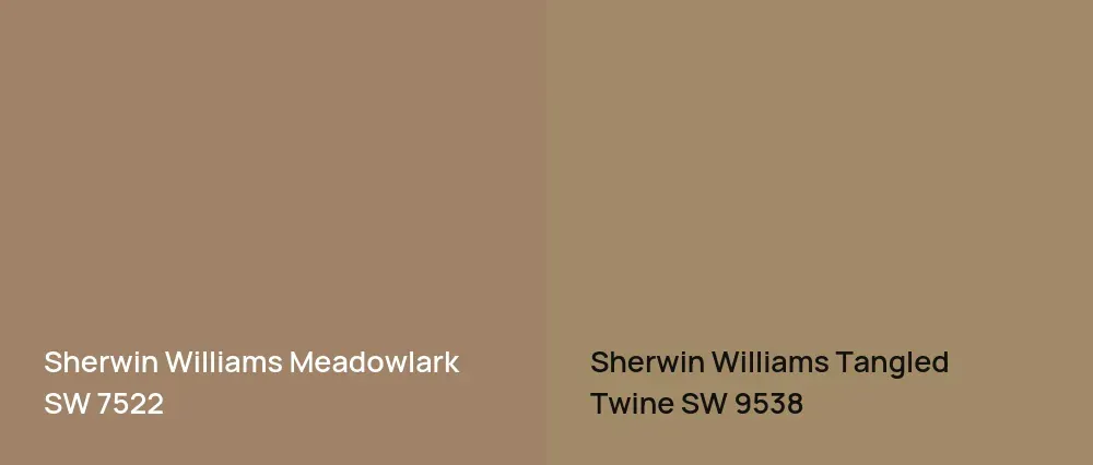 Sherwin Williams Meadowlark SW 7522 vs Sherwin Williams Tangled Twine SW 9538