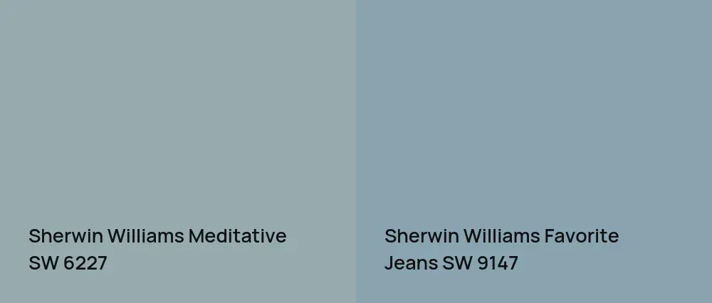 Sherwin Williams Meditative SW 6227 vs Sherwin Williams Favorite Jeans SW 9147