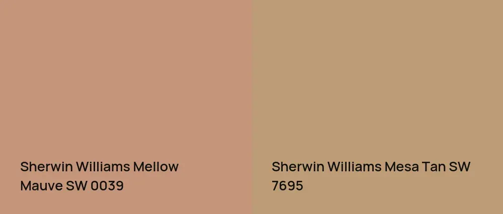 Sherwin Williams Mellow Mauve SW 0039 vs Sherwin Williams Mesa Tan SW 7695